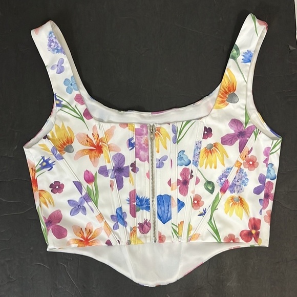 NWT Kutumai floral bustier zip up - Picture 3 of 8